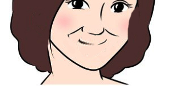 髪型でたるみを隠す